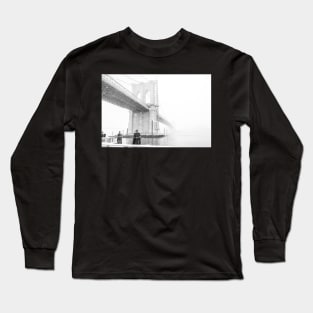 The Brooklyn Bridge in the snow Long Sleeve T-Shirt